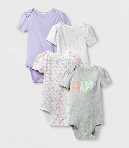 Baby Girl's 4pk Short Sleeve Bodysuit