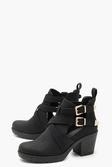 Cleated Chelsea Cut Work Buckle Ankle Boots