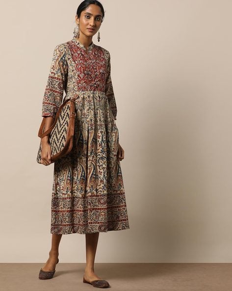 Handblock Print Kalamkari Cotton Dress 
