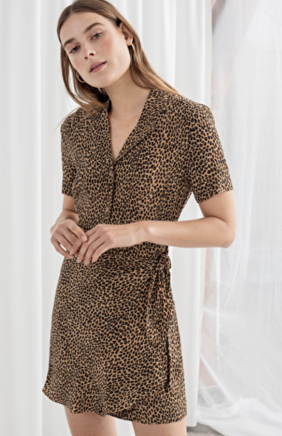 cupro blend mini wrap dress