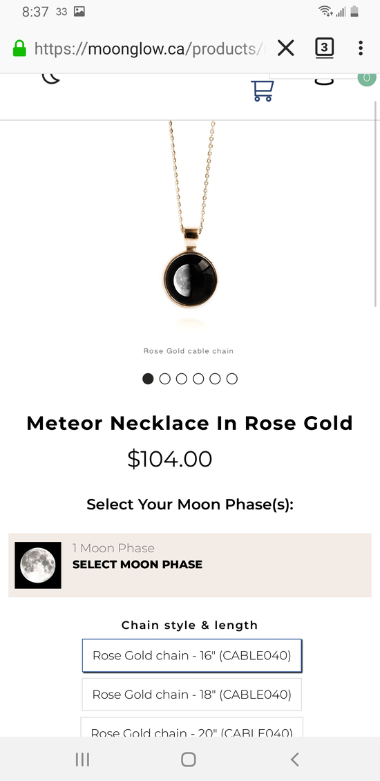 Meteor moon glow necklace