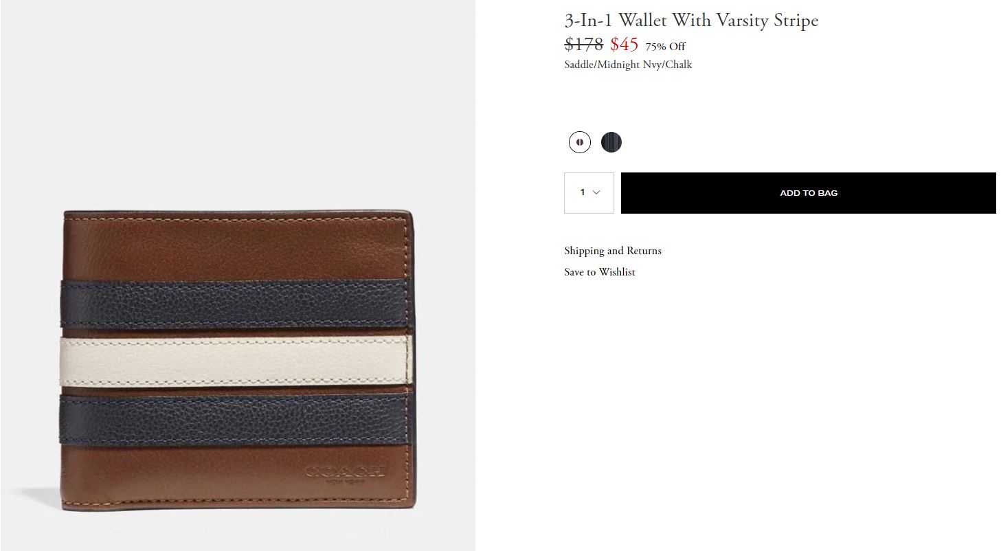 3-In-1 Wallet With Varsity Stripe
