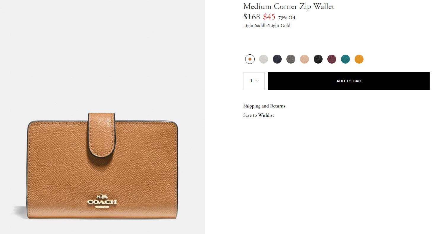 Medium Corner Zip Wallet
