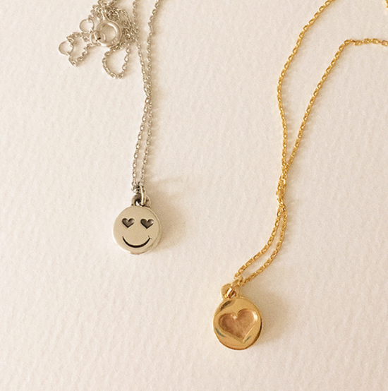 smile and heart necklace