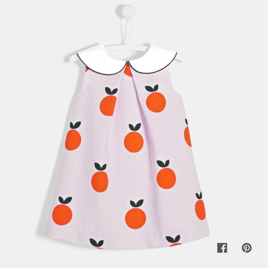 Baby girl dress with clementine motif
