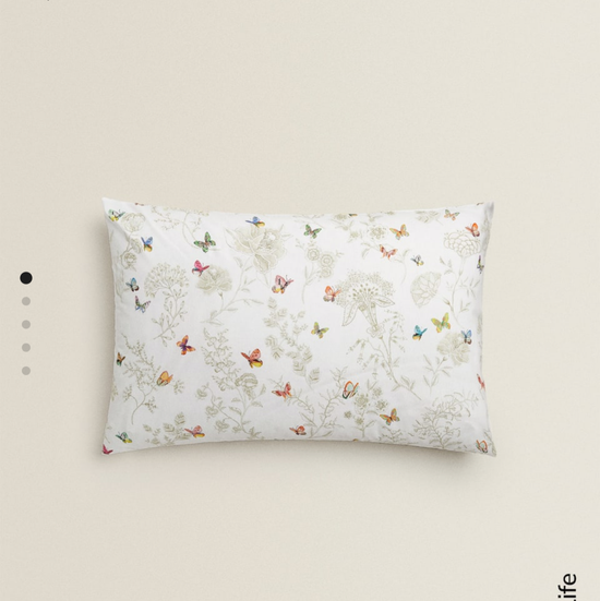 Flowers and butterflies pillowcase