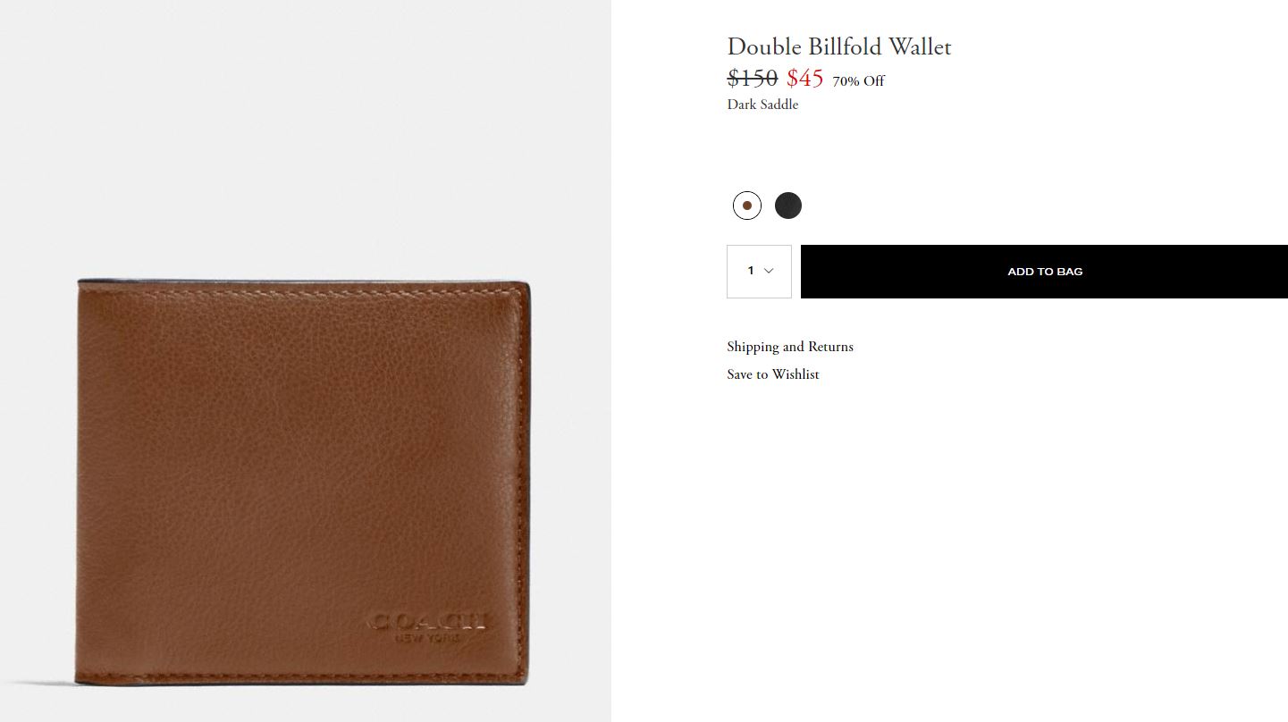 Double Billfold Wallet F75084 CWH