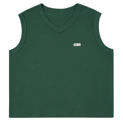 BUTT BILL V-neck Waffle Vest (GREEN)