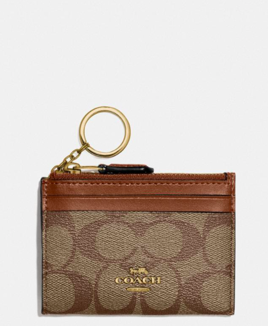 Mini Skinny Id Case In Signature Canvas F88208 IME74