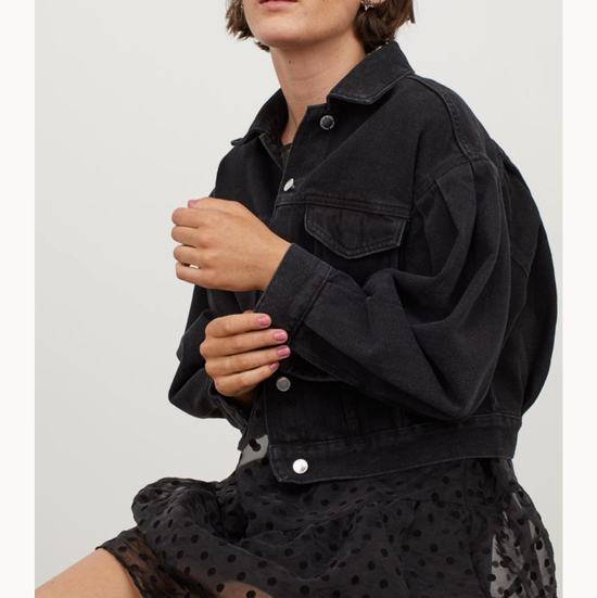 Puff sleeve denim jacket