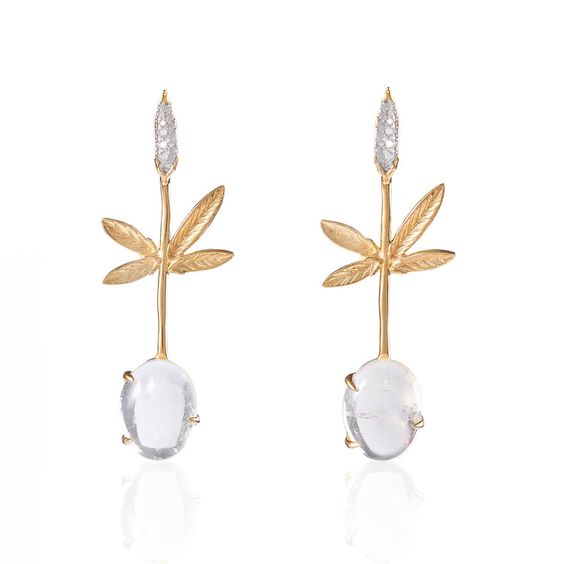 earrings - white berrie rock crystal