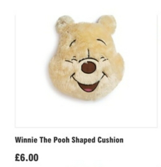 Winnie the pooh shaped cushion