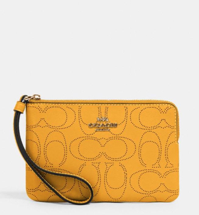 Corner Zip Wristlet In Signature Leather 2961 IMQWM