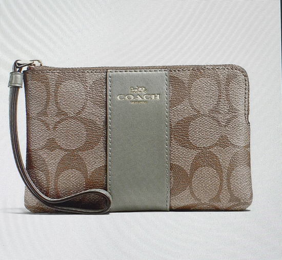 Corner Zip Wristlet In Signature Canvas F58035 IMP5N