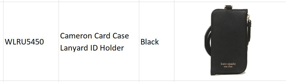 Cameron Card Case Lanyard ID Holder WLRU5450 Black