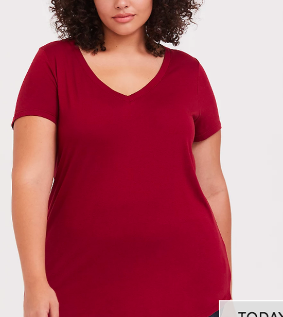 Dark Red Classic Fit Girlfriend Tee