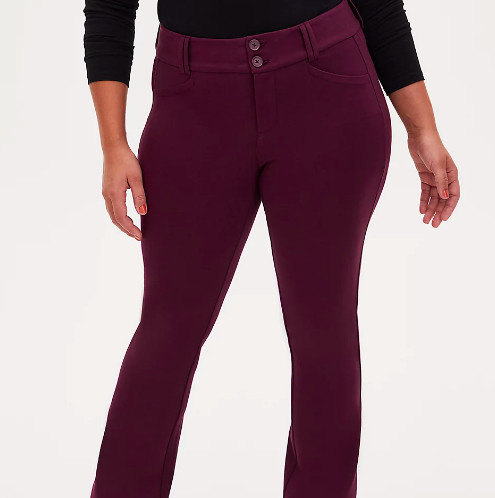 Studio Signature Premium Ponte Dark Wine Trouser