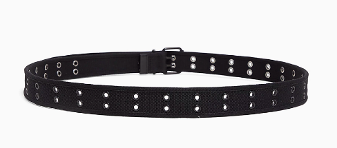 Black Canvas Double Hole Belt