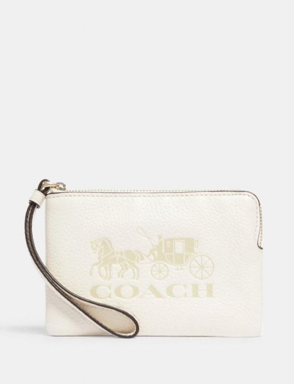 Jes Corner Zip Wristlet With Horse And Carriage 3580 IMCHK