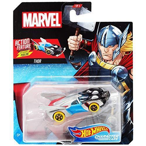 Hot Wheels Marvel Action Feature Thor Diecast Car [Swinging Mjolnir]