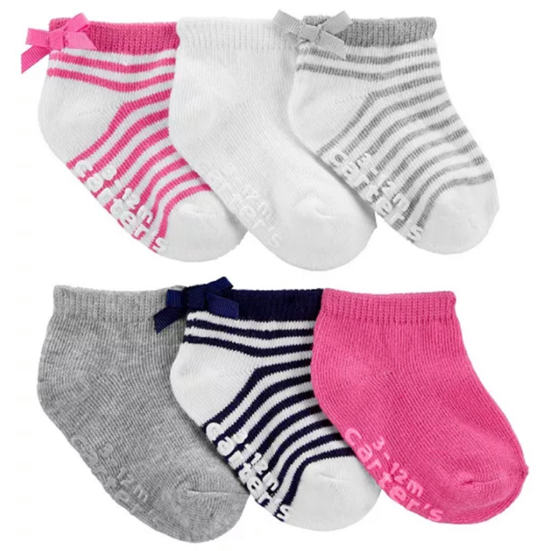 Baby Girls Ankle Socks, Pack of 6
