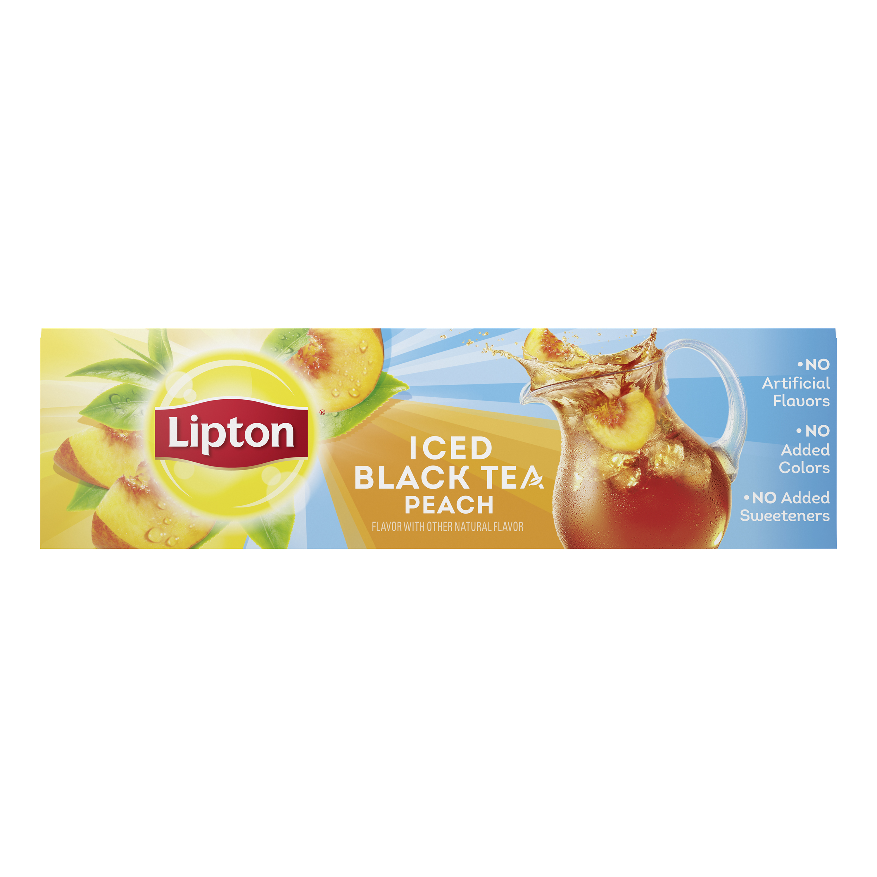 Lipton Family-Size Iced, Peach Black Tea Bags 3.2 oz 22 Count