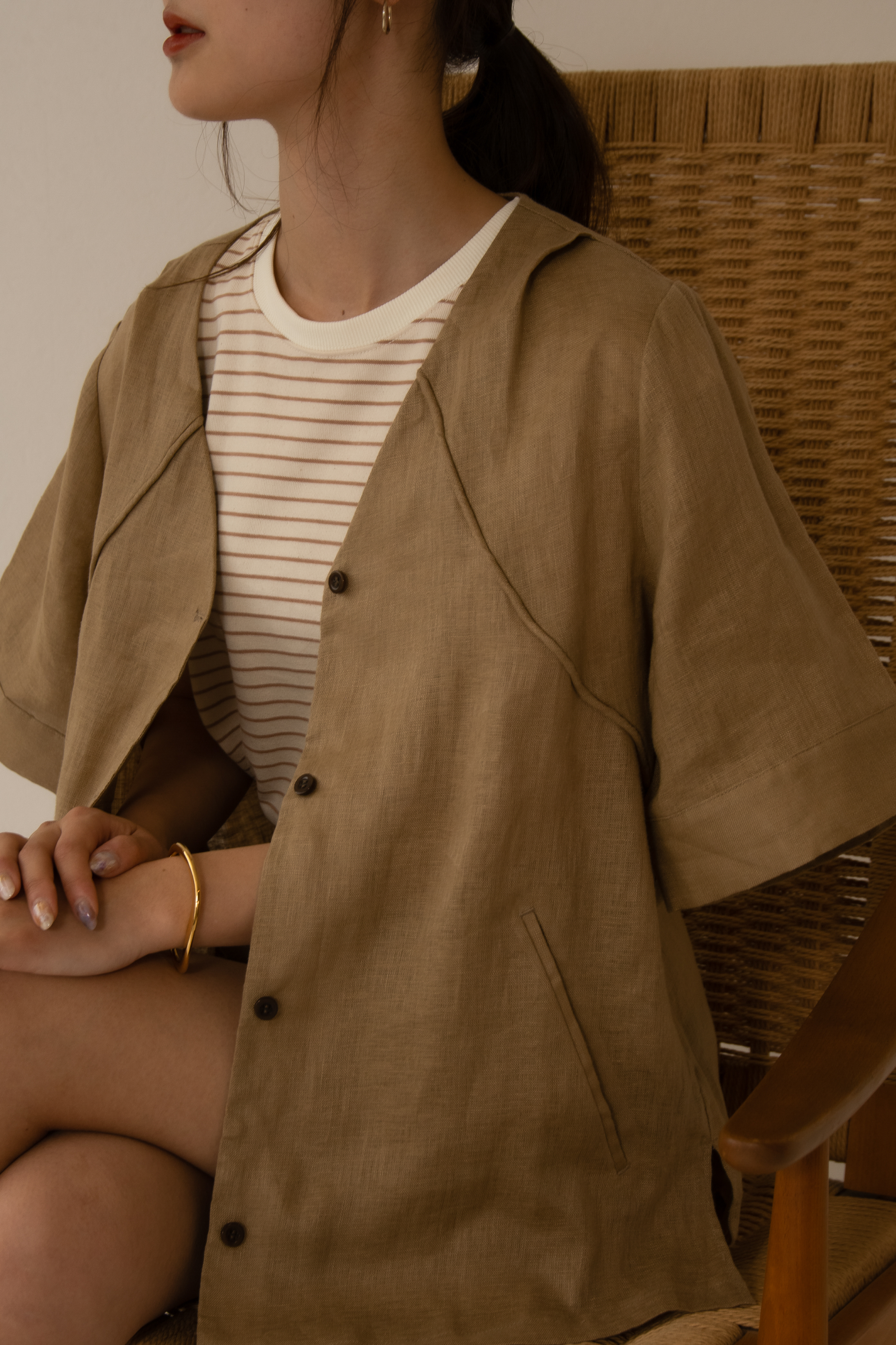 V-Neck Linen Shirt