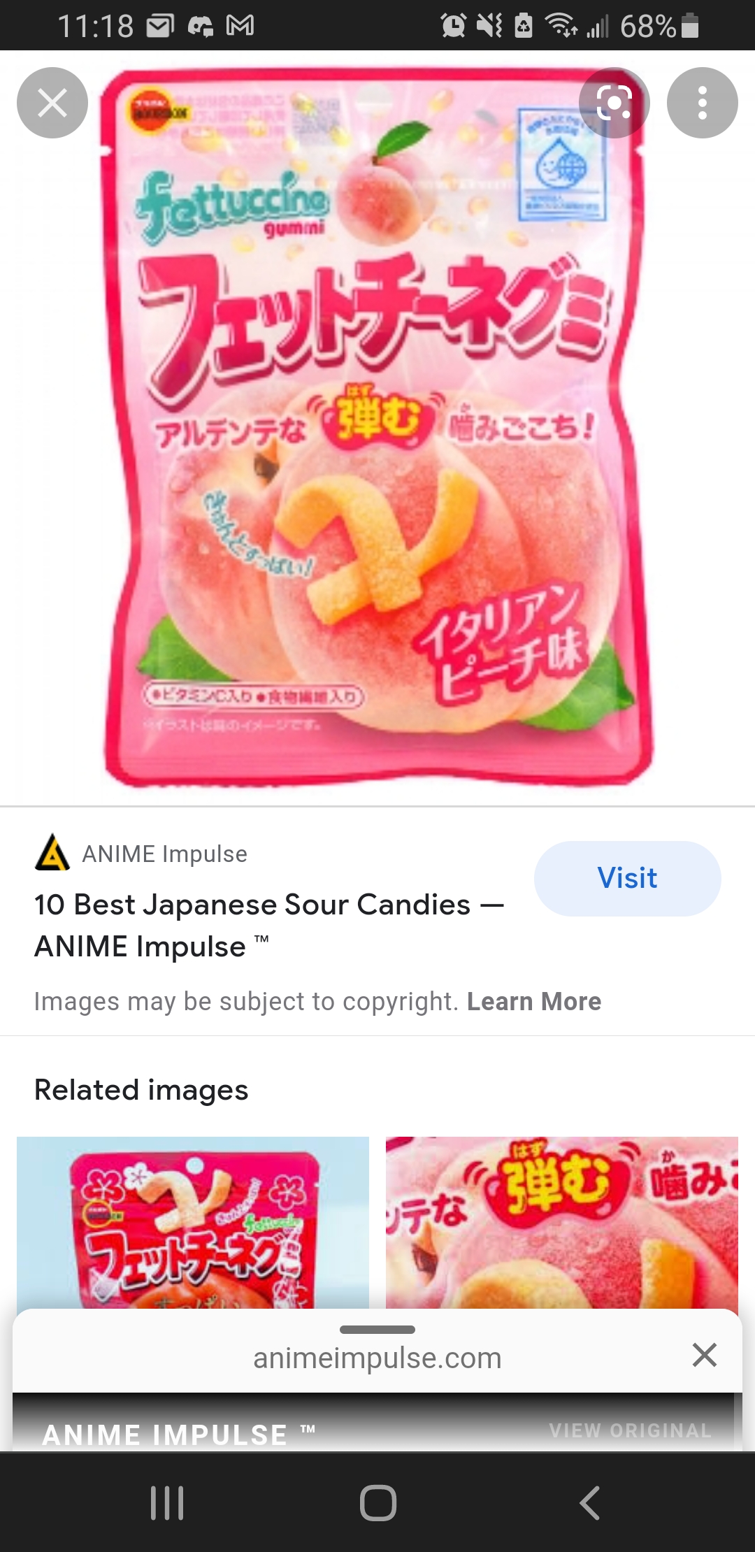 Fettuccine peach gummy