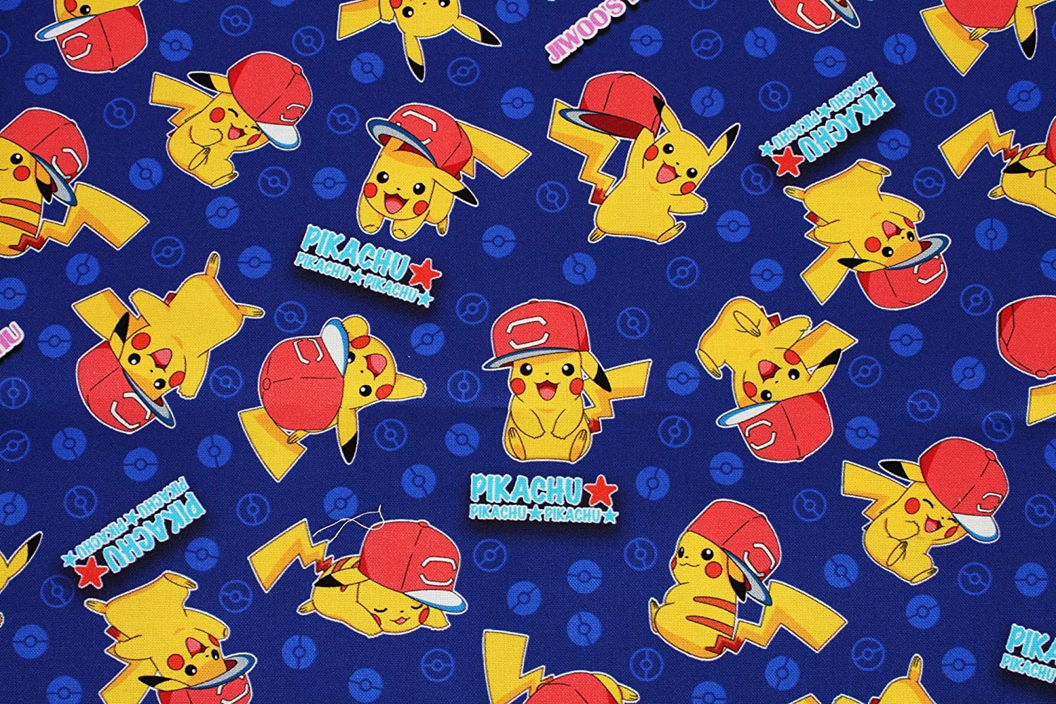 Character Fabric Pok-mon Pikachu 100% Cotton Sheeting Pocket Monster Pokemon 18 X 43