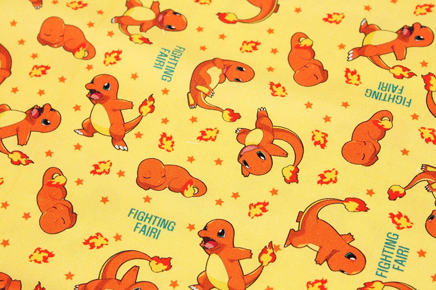 Character Fabric Pok-mon Charmander 100% Cotton Sheeting Pocket Monster Pokemon 17.7 x 43.3 inches (45 x 110 cm)