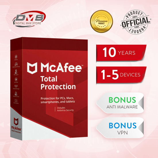 McAfee Total Protection 10 Years 6 Devices