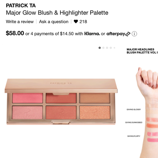 Major glow blush and highlighter palette