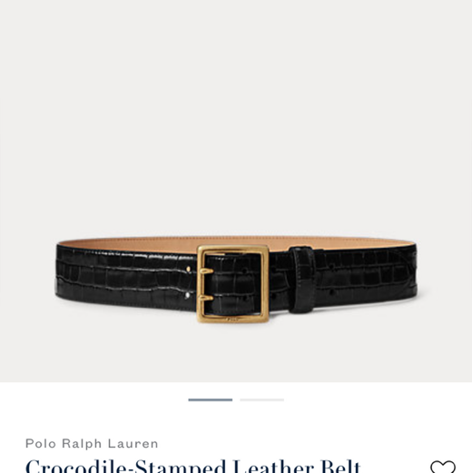 Crocodile-Stamped Leather Belt