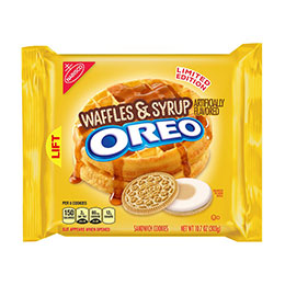 Oreo - cookies cream, waffles n syrup, fireworks
