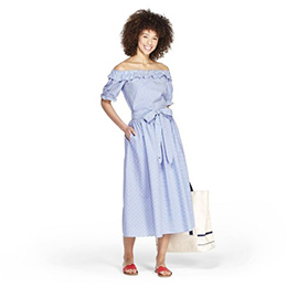 Women's Striped Midi Skirt