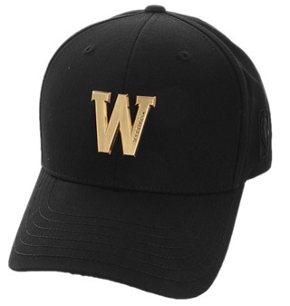 GSW Black Cap with Gold W Logo