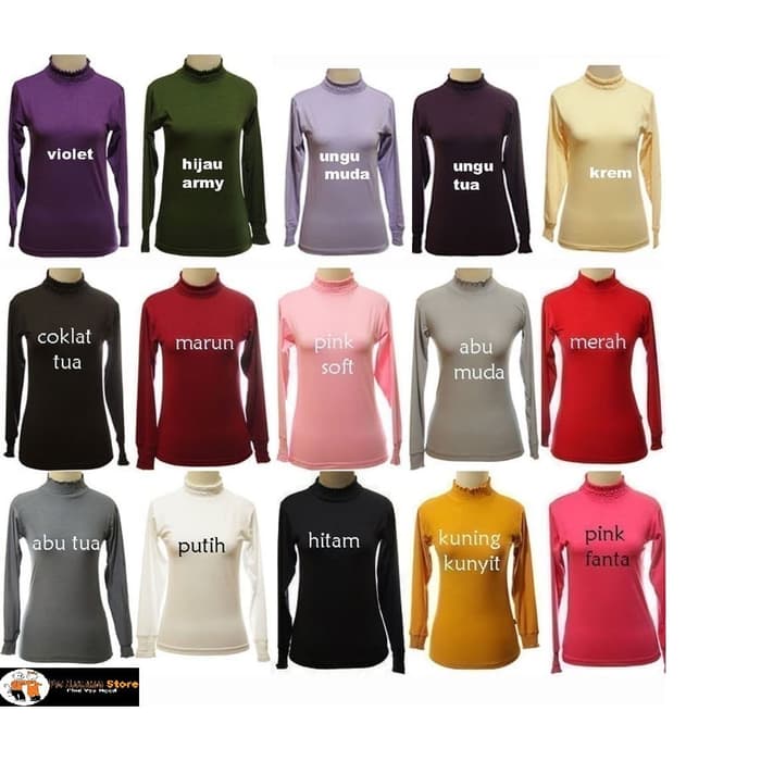 Manset Baju Wanita Warna Lengkap Bahan Spandek