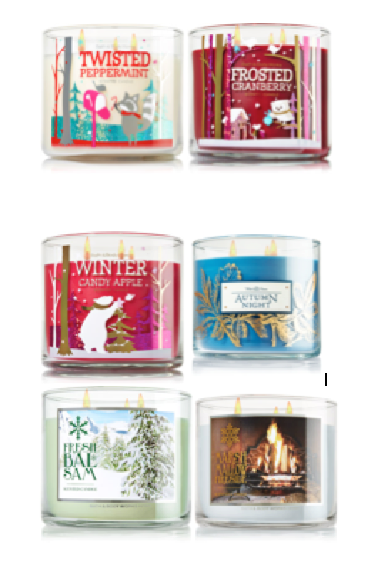 3 wick candles from bath & body works